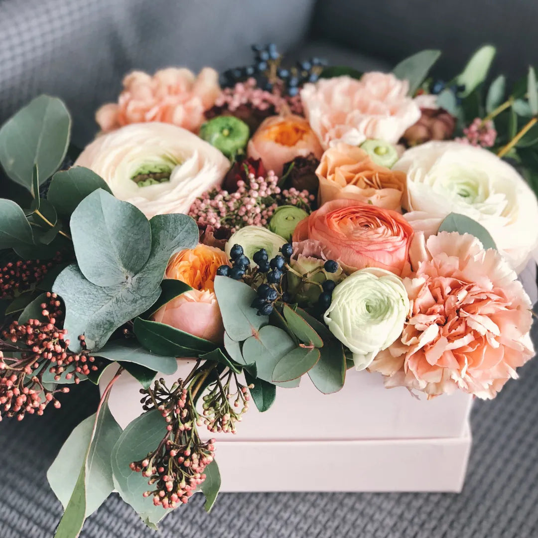 pink and white floral arrangement