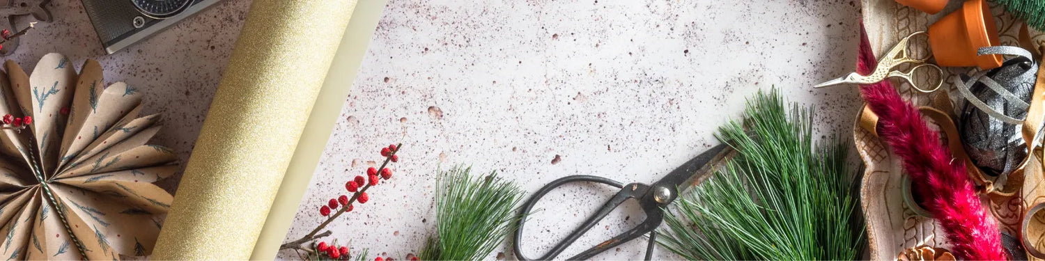 gift wrapping material on a table