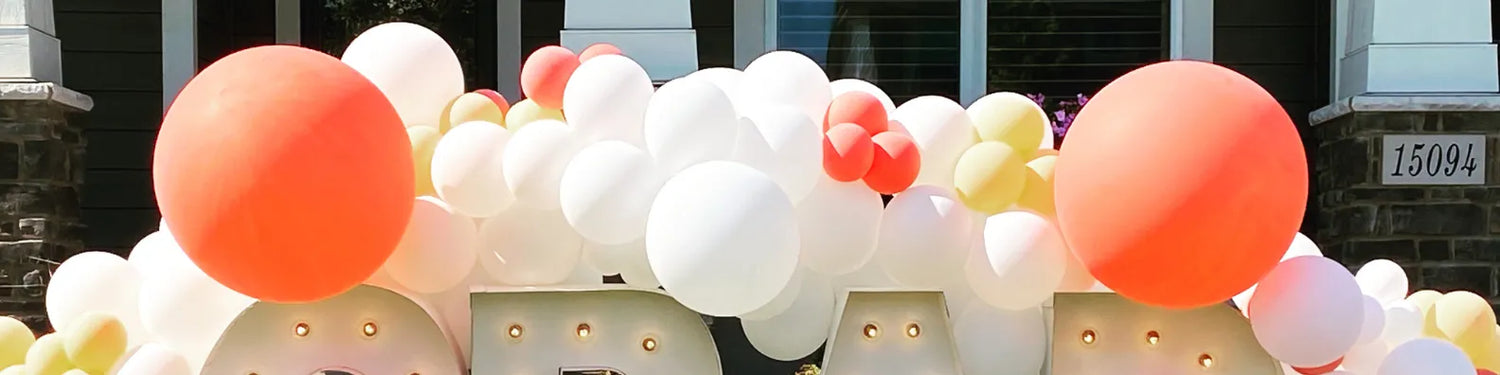 balloons in orange white and yellow